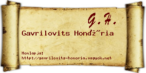 Gavrilovits Honória névjegykártya